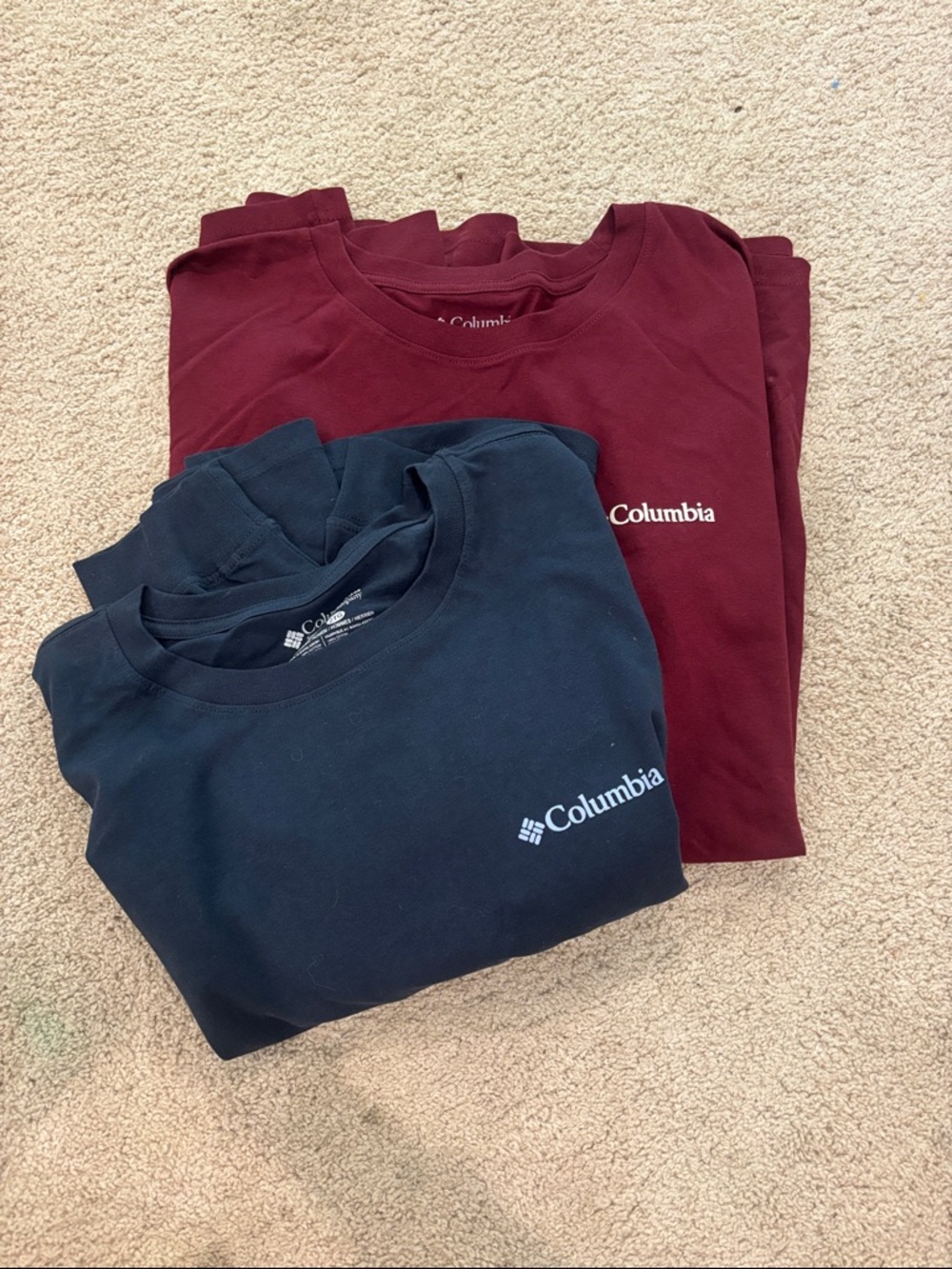 Columbia Navy and Burgundy Logo Crewneck Sweatshirts